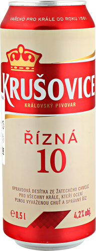 Пиво светлое KRUSOVICE Original 10 фильтрованное пастеризованное 4,2%, 0.5л, фотография