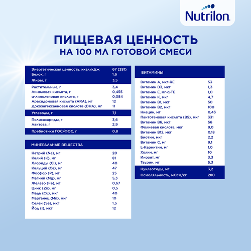 Смесь NUTRILON Пепти Аллергия, с 0 месяцев, 800г, вид