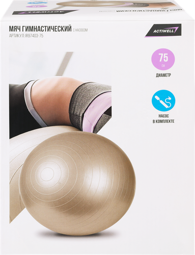 Мяч гимнастический ACTIWELL d=75см, с насосом, Арт. IR97403-75, вид