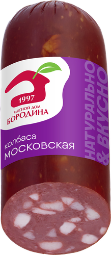 Колбаса варено-копченая МД БОРОДИНА Московская со срезом, 320г, картинка