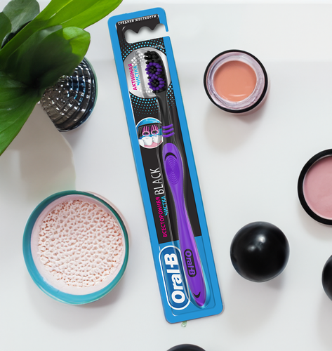 Зубная щетка ORAL-B Black Всесторонняя чистка, средней жесткости, картинка