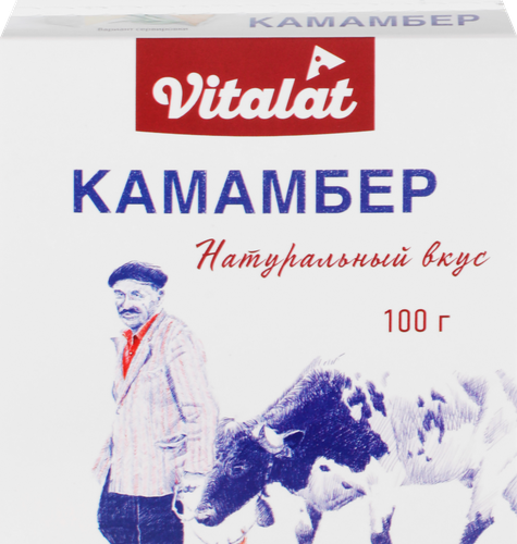 Сыр VITALAT Камамбер 45%, без змж, 100г, детальное фото