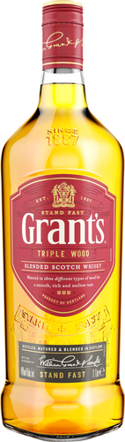Виски GRANT'S Triple Wood Шотландский купажированный 40–43%, 1л, фото
