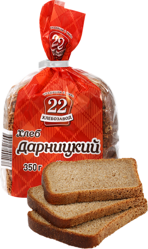 Хлеб ХЛЕБОЗАВОД №22 Дарницкий, в нарезке, половинка, 350г, изображение