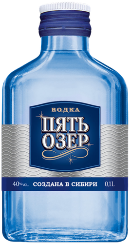 Водка ПЯТЬ ОЗЕР 40%, 0.1л, фото