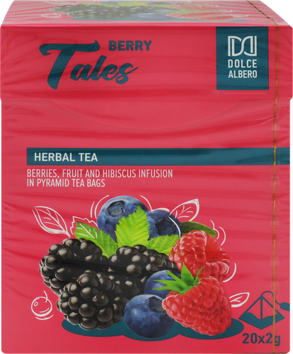 Напиток чайный DOLCE ALBERO Berry Tales с ягодами, 20пир, детальное фото