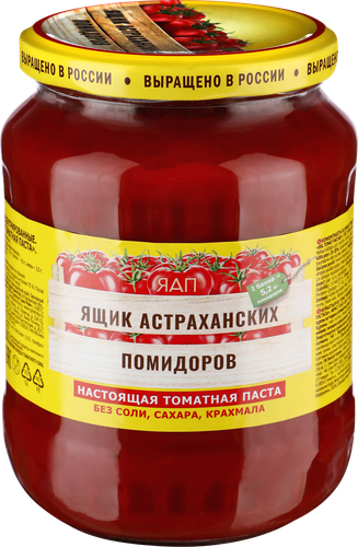 Паста томатная GREEN RAY Ящик Астраханских помидоров, 740г, крупный план