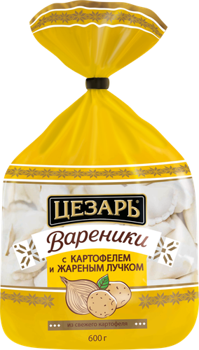 Вареники ЦЕЗАРЬ с картофелем и жареным лучком, 600г, фотография
