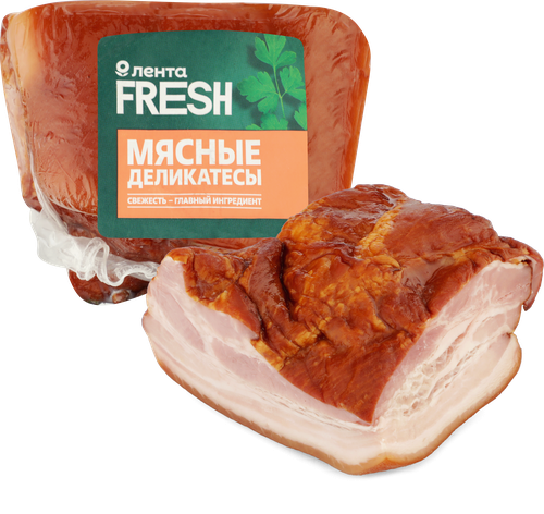 Грудинка копчено-вареная из свинины ЛЕНТА FRESH, весовая, фотография