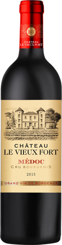 Вино CHATEAU LE VIEUX FORT Бордо Медок Крю Буржуа выдержанное красное сухое, 0.75л, крупный план