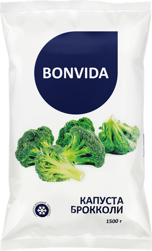 Капуста брокколи замороженная BONVIDA, 1,5кг, фото