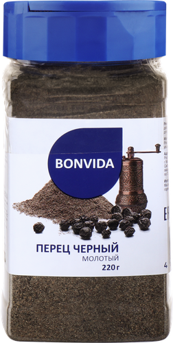 Перец черный BONVIDA молотый, 220г, изображение
