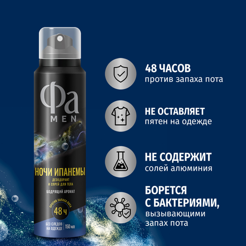 Дезодорант-спрей мужской ФА Men Ритмы Бразилии Ночи Ипанемы, 150мл, вид