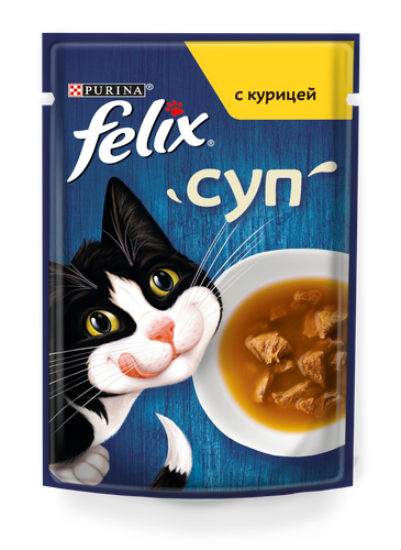 Корм влажный для кошек Felix Суп с курицей, 48г, фотография