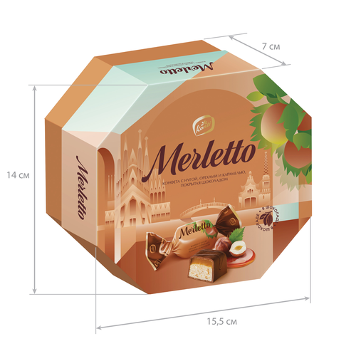 Конфеты MERLETTO Нуга орехи, карамель, 150г, изображение