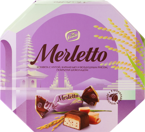 Конфеты MERLETTO Нуга карамель и воздушный рис, 150г, вид