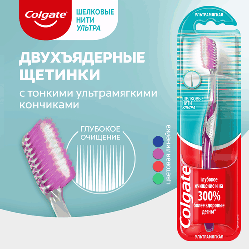 Зубная щетка COLGATE Шелковые Нити Ультра, ультрамягкая, изображение