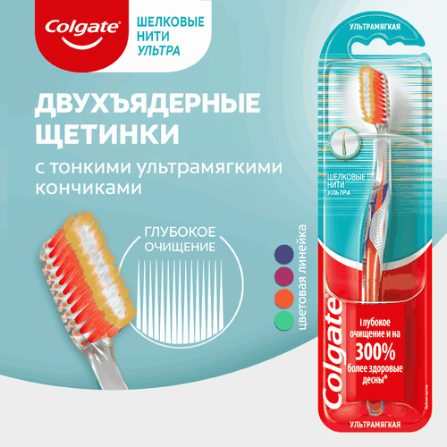 Зубная щетка COLGATE Шелковые Нити Ультра, ультрамягкая, изображение