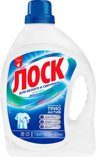 Гель для стирки белого белья ЛОСК Горное Озеро, 1.95л, вид