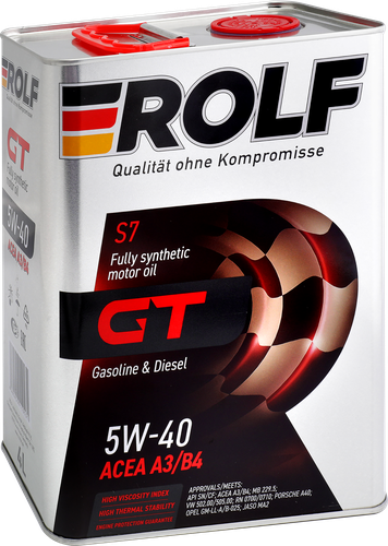 Масло моторное ROLF GT SAE 5W-40 API SN/CF, синтетическое, 4л, крупный план