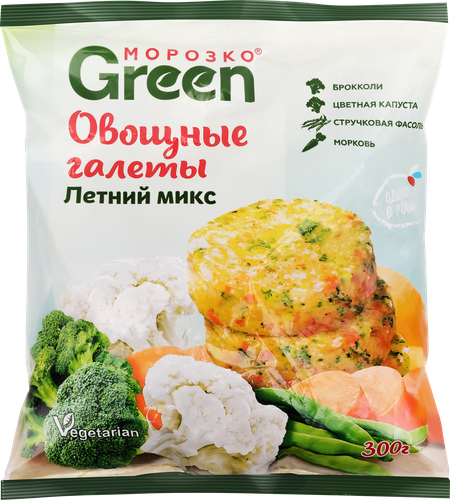 Овощные галеты МОРОЗКО GREEN Летний микс, 300г, фото