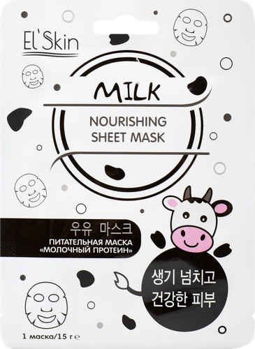 Маска для лица ELSKIN Молочный протеин питательная, 15г, крупный план