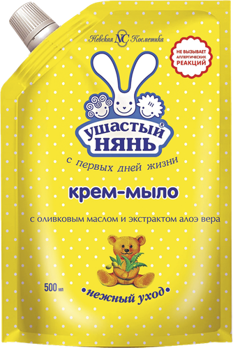 Жидкое крем-мыло детское УШАСТЫЙ НЯНЬ с алоэ, с 0 месяцев, 500мл, изображение