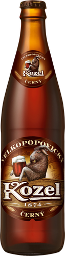 Напиток пивной темный VELKOPOPOVICKY KOZEL пастеризованный, 3,7%, 0.45л, крупный план