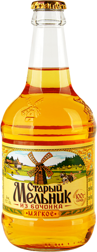 Пиво светлое СТАРЫЙ МЕЛЬНИК Из Бочонка Мягкое пастеризованное, 4,3%, 0.45л, фото