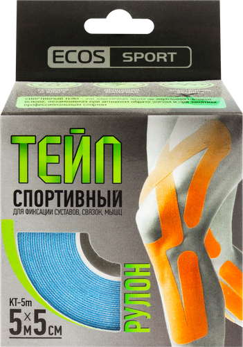 Тейп спортивный ECOS, Арт. 5189, 5м, детальное фото