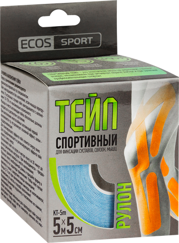 Тейп спортивный ECOS, Арт. 5189, 5м, вид