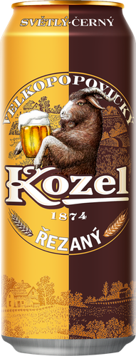 Пиво светлое VELKOPOPOVICKY KOZEL Rezany пастеризованное, 4,7%, ж/б, 0.45л, фото