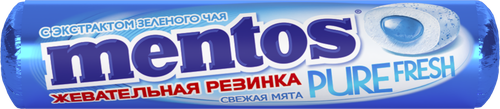 Жевательная резинка MENTOS Pure fresh со вкусом мяты, 15,5г, фотография
