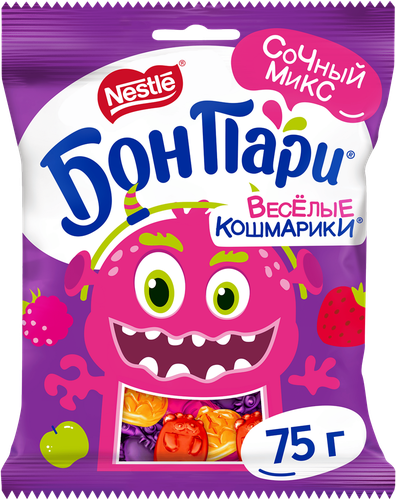 Мармелад жевательный БОН ПАРИ Веселые кошмарики, 75г, крупный план