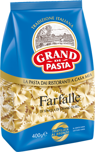 Макароны GRAND DI PASTA Farfalle Бантики высший сорт, 400г, фотография
