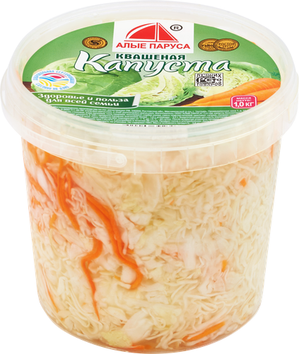 Капуста квашеная АЛЫЕ ПАРУСА, 1000г, крупный план