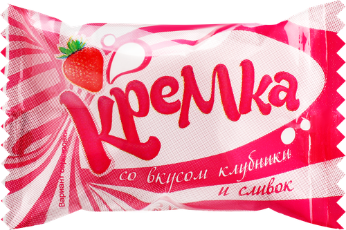 Карамель KDV Кремка со вкусом клубники и сливок, весовая, фото