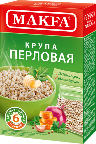 Крупа MAKFA Перловая в пакетиках, 400г, вид
