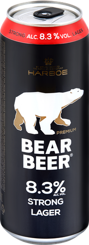 Пиво светлое BEAR BEER Strong lager фильтрованное пастеризованное, 8,3%, ж/б, 0.45л, детальное фото