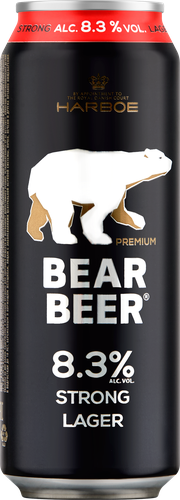 Пиво светлое BEAR BEER Strong lager фильтрованное пастеризованное, 8,3%, ж/б, 0.45л, изображение