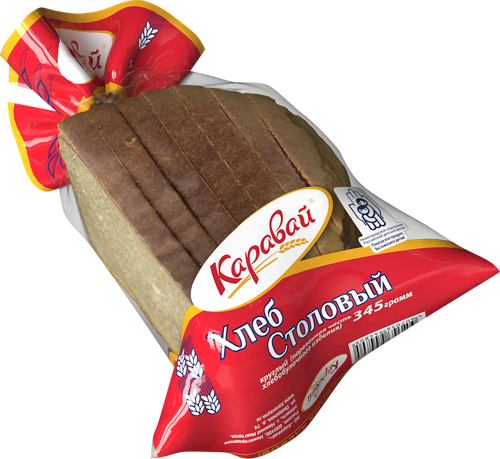 Хлеб КАРАВАЙ Традиционный круглый, в нарезке, половинка, 345г, крупный план