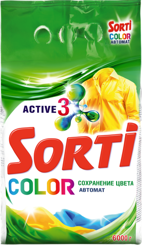 Стиральный порошок SORTI Color, автомат, 6кг, картинка