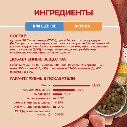 Корм сухой для щенков PURINA ONE для средних и крупных пород, с курицей и рисом, 700г, крупный план