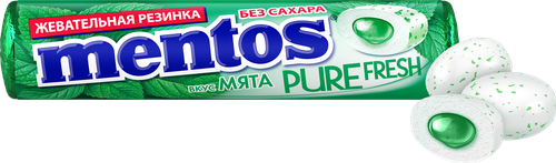 Жевательная резинка MENTOS Pure Fresh вкус Мята, 15,5г, детальное фото