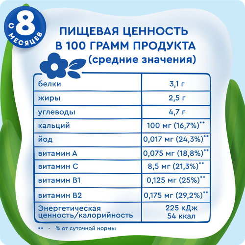 Молоко стерилизованное детское АГУША 2,5% обогащенное витаминами и йодом, с 8 месяцев, без змж, 200мл, фотография
