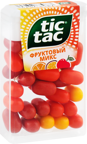 Драже TIC TAC Фруктовый микс (вишня, апельсин, маракуйя), 16г, картинка