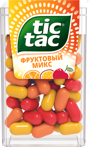 Драже TIC TAC Фруктовый микс (вишня, апельсин, маракуйя), 16г, картинка