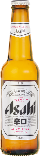 Пиво светлое ASAHI Super Dry фильтрованное пастеризованное 5–5,2%, 0.33л