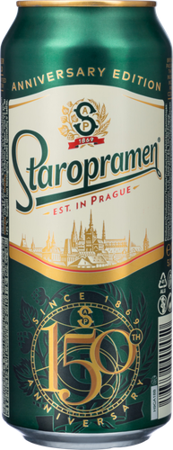 Пиво светлое STAROPRAMEN Premium фильтрованное пастеризованное 5%, 0.5л, вид