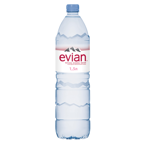 Вода минеральная EVIAN природная столовая негазированная, 1.5л, вид